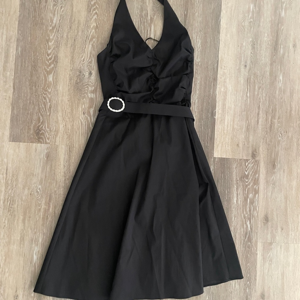 Elegant Black Halter Dress